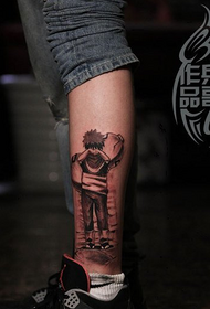 lalaki leg Naruto tattoo
