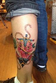 mwendo color anchor rose tattoo