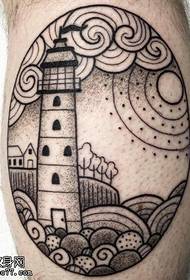 Kalf getatoeëerde pagode tatoeëerpatroon