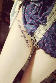 Sister's leg nice flower figure tattoo pattern
