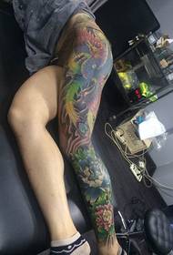 pernas de flores de beleza patrón de tatuaje de Phoenix Daquan