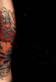 ben rødt blæksprutte tatoveringsbillede fantastisk søde