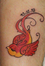 leg color swallow tattoobild daquan