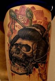 Мистецтво стегна 妓 татуювання черепа