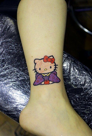 다리 귀여운 기모노 허리케인 Katie 문신 패턴