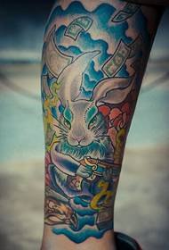 leg farge kanin tatovering bilde 39747 - kvinnelige bein Wang Xingren rose tatovering bilde