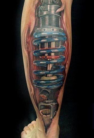 calf cool mechanical leg tattoo