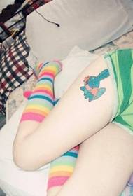 Дівчина ніжки кольоровий мультфільм милий татуювання