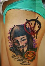thigh thick ink v-v. vendetta tattoo pattern