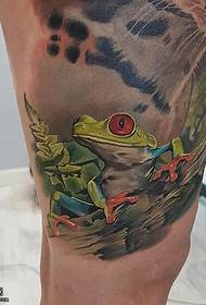 thigh a cartoon frog tattoo pattern