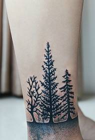 kolme hieno Sama rivi iso puu jalat tatuointi