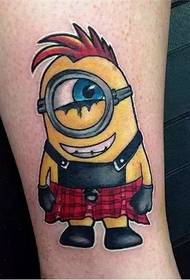 χαριτωμένο και χαριτωμένο μικρό κίτρινο τατουάζ άνθρωπος τατουάζ εικόνα