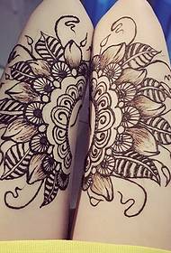thigh stitching fashion sea Na tattoo tattoo is very sexy
