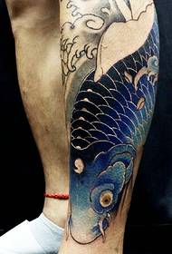 一套各種彩色的腿魷魚紋身