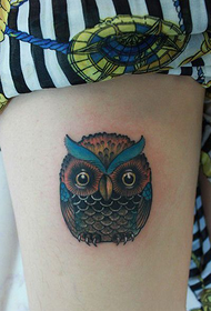 beautiful color owl cute tattoo