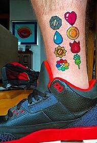 various diamonds in the legs 38551 - small totem tattoo tattoo on the sheep's head and flowers