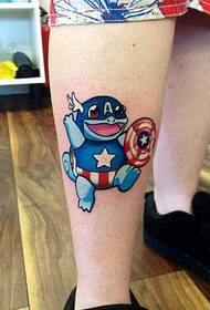 modello di tatuaggio del fumetto della gamba