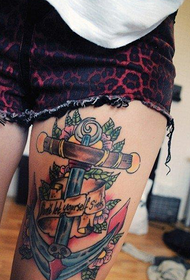 κορίτσια πόδια μόδα δημοφιλή μοτίβο τατουάζ άγκυρα