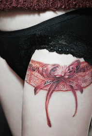 red lace bow tattoo pattern