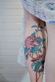 contenente tattoo 苞 tatuaggio al polpaccio di fiori di peonia