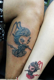 пара телятка милий татуювання Qitian Dasheng Sun Wukong