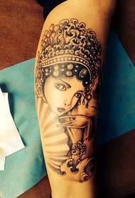 tatuaggio di denim fiore bellissimo carattere gambo