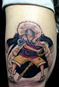 модні ноги прохолодно татуювання візерунком One Piece Luffy