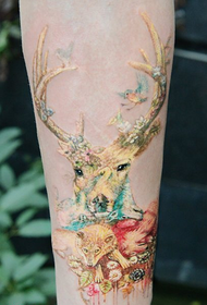 Magical Deer Head Tattoo Model 39488 - Mamanu o le Tattoo Half-face-Terror