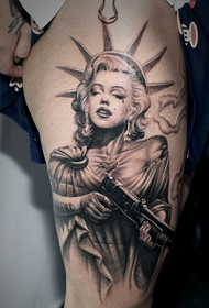 domineering cool super personality goddess tattoo pattern
