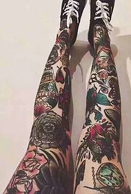 tatuaggio del tatuaggio di gambe selvagge colorate di personalità