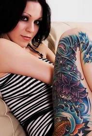жена личност боја цвјетни нога тетоважа узорак