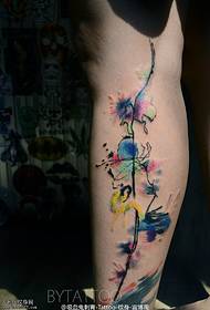 Calf watercolor totem tattoo pattern