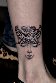 fine legs on the beautiful face tattoo pattern