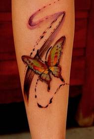 ຂາຮູບແບບ tattoo ສີ butterfly ຫມຶກສີ