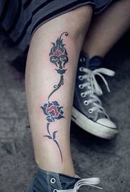 লেগ 蜿蜒 attoo উলকি 花 উলকি