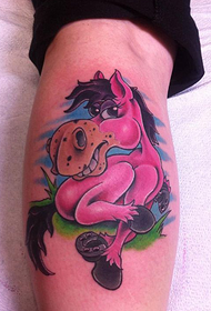 calf on the pink Tweezers tattoo