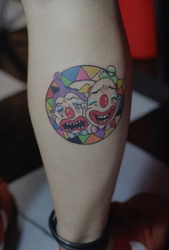 dívka tele klasické klaun plačící tvář a smajlík tvář tetování vzor