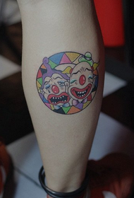 menina bezerro clássico palhaço chorando cara e smiley face tatuagem padrão