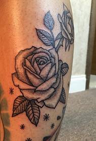 package calf tattoo picture beautiful flower