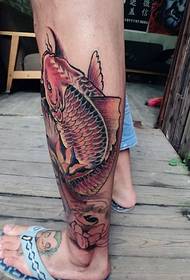 gamba tatuaggio oro carpa foto fortuna Dawang
