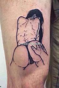 Modello di tatuaggio dell'anca di bellezza erotica della spina della coscia