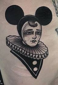 Padrão de tatuagem real Mickey perna