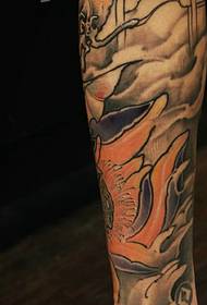 ben röd bläckfisk tatuering bild fantastisk och rörande