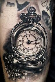 Persönlichkeitstrend Uhr Uhr Muster Bein Tattoo