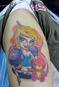 modello di tatuaggio di violenza delle gambe femminile e orso