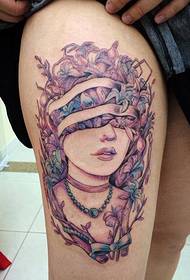 modello di tatuaggio avatar bellezza coscia
