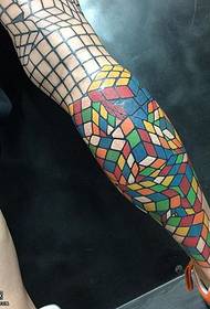 Calf painted cube tattoo pattern