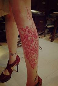 tatuaggio fenice di carne tagliata gamba di bellezza