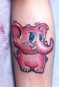 Tema di tatuaggio di elefante di culore di gamba