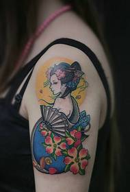 tatuaje de tatuaje de flor de color hermoso hermoso exquisito tatuaje